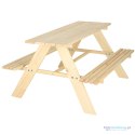 Ławka ogrodowa stolik dla dzieci drewniany 92 x 78 x 52cm