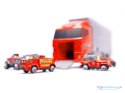 Transporter ciężarówka TIR wyrzutnia + metalowe auta straż pożarna
