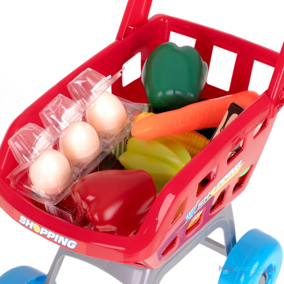 Supermarket sklep kasa fiskalna + wózek model 2