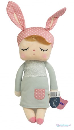 Lalka szmaciana METOO przytulanka miękka dziewczynka w sukience z różowymi uszami króliczka 34cm