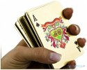 Karty do gry pokera plastikowe złote w ozdobnej szkatułce