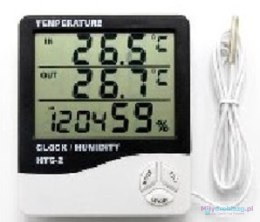 Higrometr Termometr Zegar Wilgotnościomierz stacja pogody HTC-2