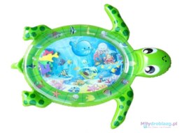 Mata wodna sensoryczna dmuchana dla niemowląt żółw zielona XXL 99x53 cm