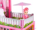 Domek dla lalek Villa lalka mebelki zestaw różowy 44cm