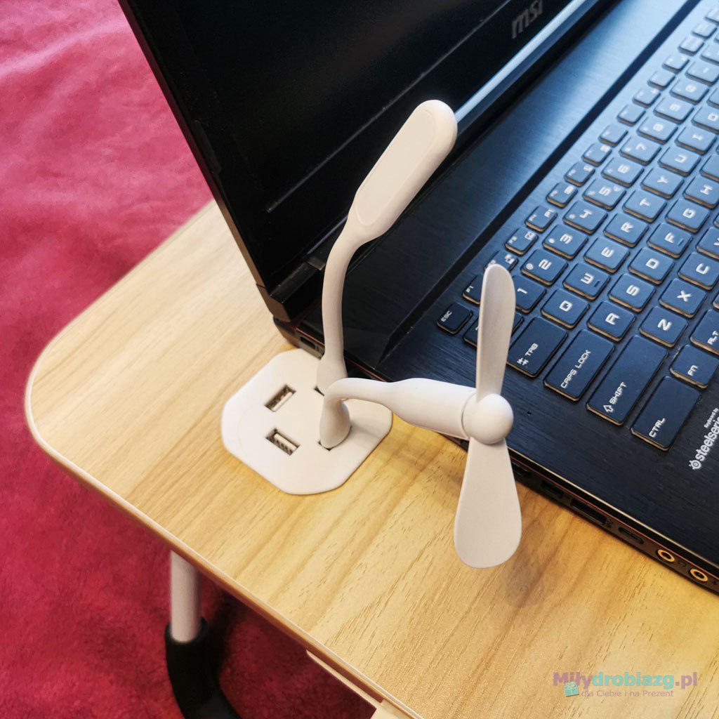 Stolik pod laptopa składany do łóżka podstawka USB