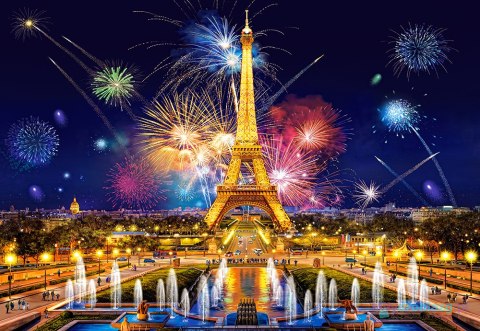 CASTORLAND Puzzle 1000 elementów Glamour of the Night, Paris - Fajerwerki nad Wieżą Eiffla 68x47cm