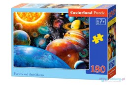 CASTORLAND Puzzle 180 elementów Planets and their Moons - Planety i ich księżyce 7+