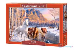 CASTORLAND Puzzle 500 elementów Winter Melt - Konie zimowy krajobraz 9+