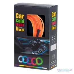 Oświetlenie ambientowe LED do samochodu / auta USB / 12V taśma 3m pomarańczowa