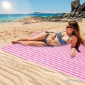 Mata plażowa koc piknikowy plażowy 200x200cm różowy