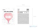 Balon foliowy "It's a girl" na baby shower serce różowe 48cm