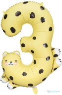Balon foliowy cyfra "3" - Gepard 55x75 cm