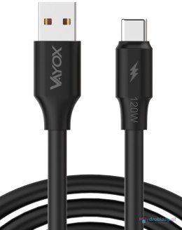 Kabel USB-USB-C dwie końcówki 120W 3A 1m czarny