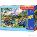 Puzzle układanka 120 elementów Dinozaury przy wulkanach 6+ CASTORLAND