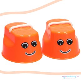 Szczudła dla dzieci do skakania kubełkowe chodaczki równowaga 2 sztuki pomarańczowe
