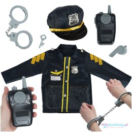 Kostium strój karnawałowy przebranie policjant kajdanki zestaw 3-8 lat