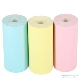 Rolki papier wkład termiczny do mini drukarki 5,7cmx3m 3 sztuki kolorowe