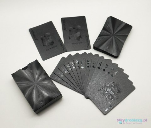 Karty do gry pokera plastikowe czarne