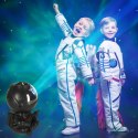 Lampka nocna dla dzieci projektor gwiazd astronauta z gitarą na pilot czarna