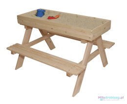 Meble ogrodowe dla dzieci stolik + 2 ławki piaskownica tablica kredowa schowek 93 x 78 x 68 cm