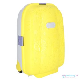 Walizka podróżna dla dzieci na kółkach bagaż podręczny z imieniem żółty