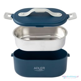 Adler AD 4505 blue Pojemnik na żywność podgrzewany lunch box zestaw pojemnik separator łyżeczka 0,8L 55W