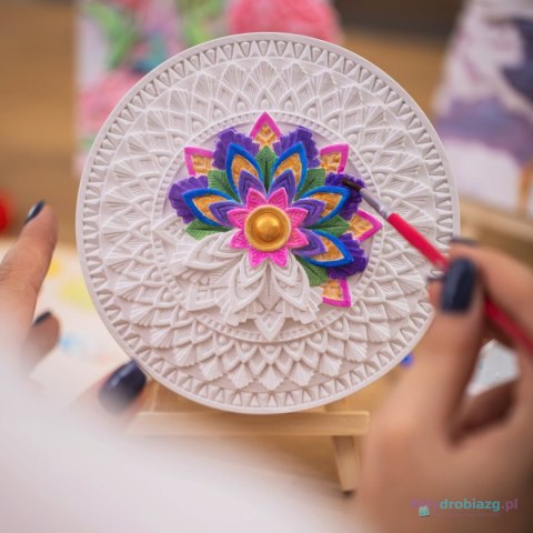 Kolorowanka gipsowa obraz do malowania 3D CANDELLANA mandala zestaw farby i pędzle