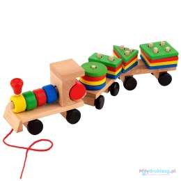 Sorter drewniany układanka zręcznościowa pociąg lokomotywa + wagony 30cm